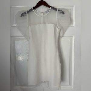 White Puff Sleeve Mini Dress